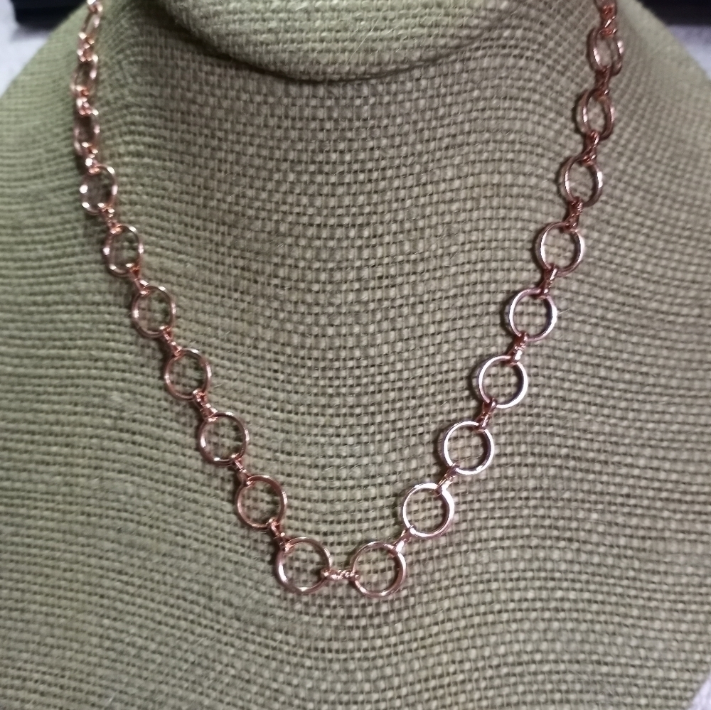 Copper look circles choker collar necklace